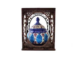 قندان میناکاری شده با جعبه مشبک