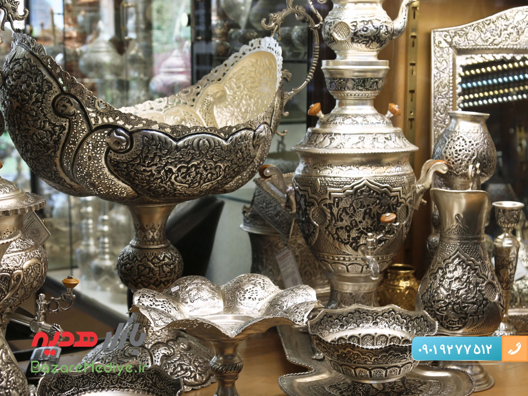 قلمزنی اصفهان روی مس نمونه کادوی اصیل صنایع دستی