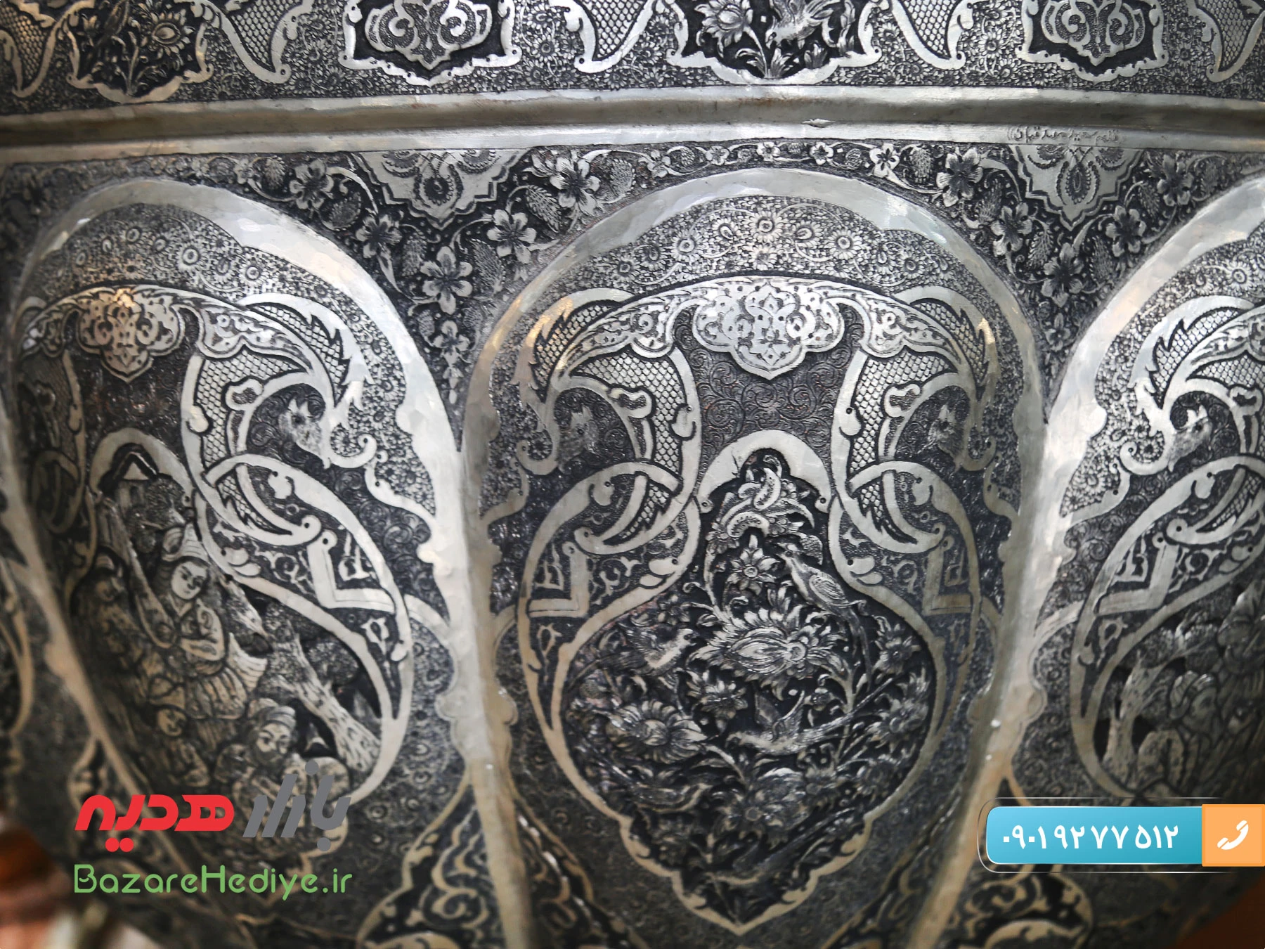 قلمزنی اصفهان روی مس نمونه کادوی اصیل صنایع دستی
