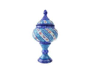 قندان پایه دار میناکاری (شکلات خوری مسی میناکاری)