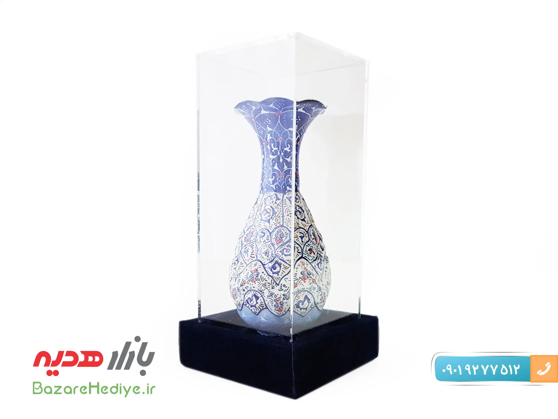 گلدان مسی میناکاری جعبه دار