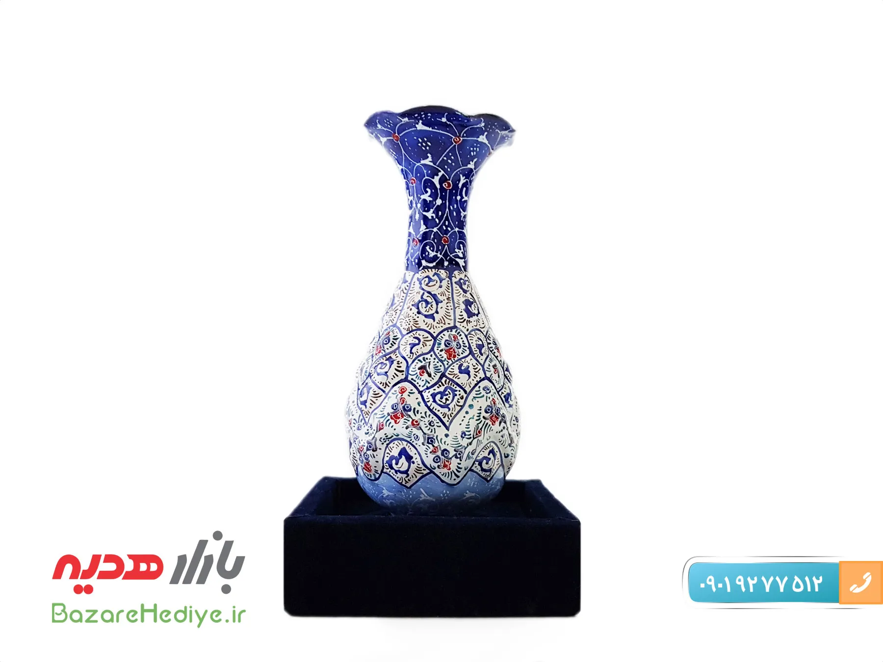 گلدان مسی میناکاری جعبه دار