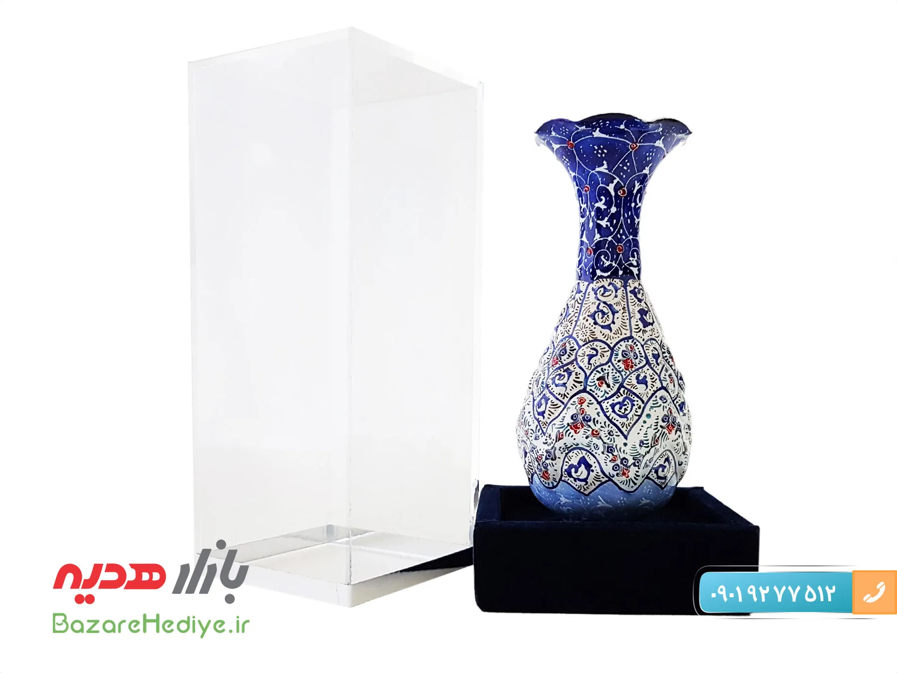 گلدان مسی میناکاری جعبه دار