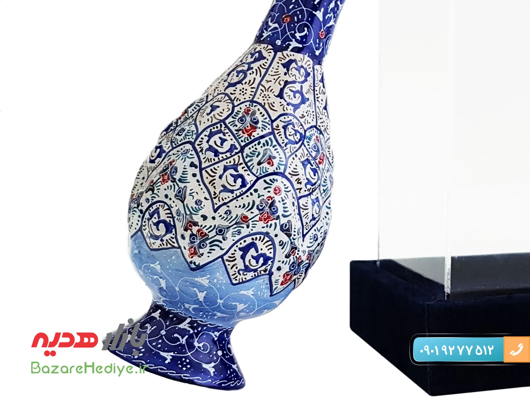 گلدان مسی میناکاری جعبه دار