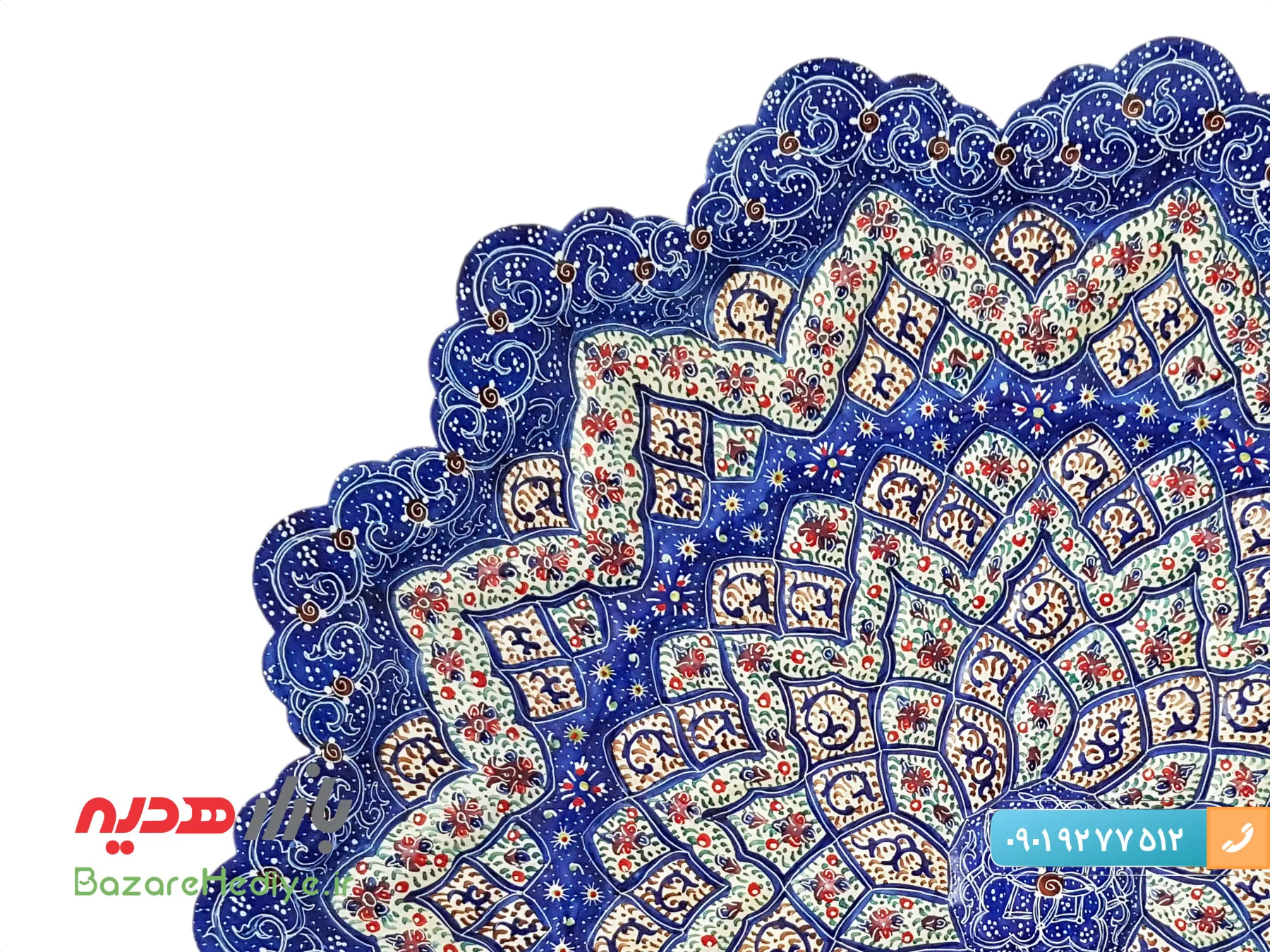 بشقاب میناکاری قطر ۳۰ سانتی اثر شاهین شیرازی