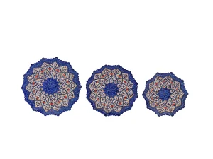 بشقاب مینا کاری سری سه تایی اثر استاد اسماعیلی
