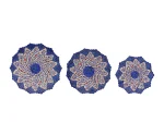 سری بشقاب سه تکه مسی میناکاری اثر استاد اسماعیلی