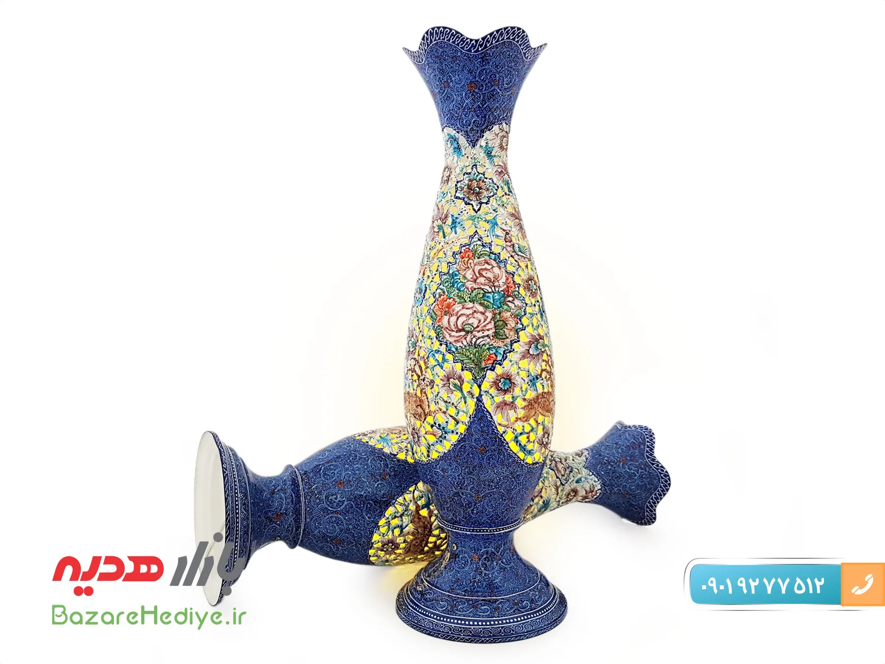 چراغ گل و مرغ میناکاری اثر استاد اسماعیلی