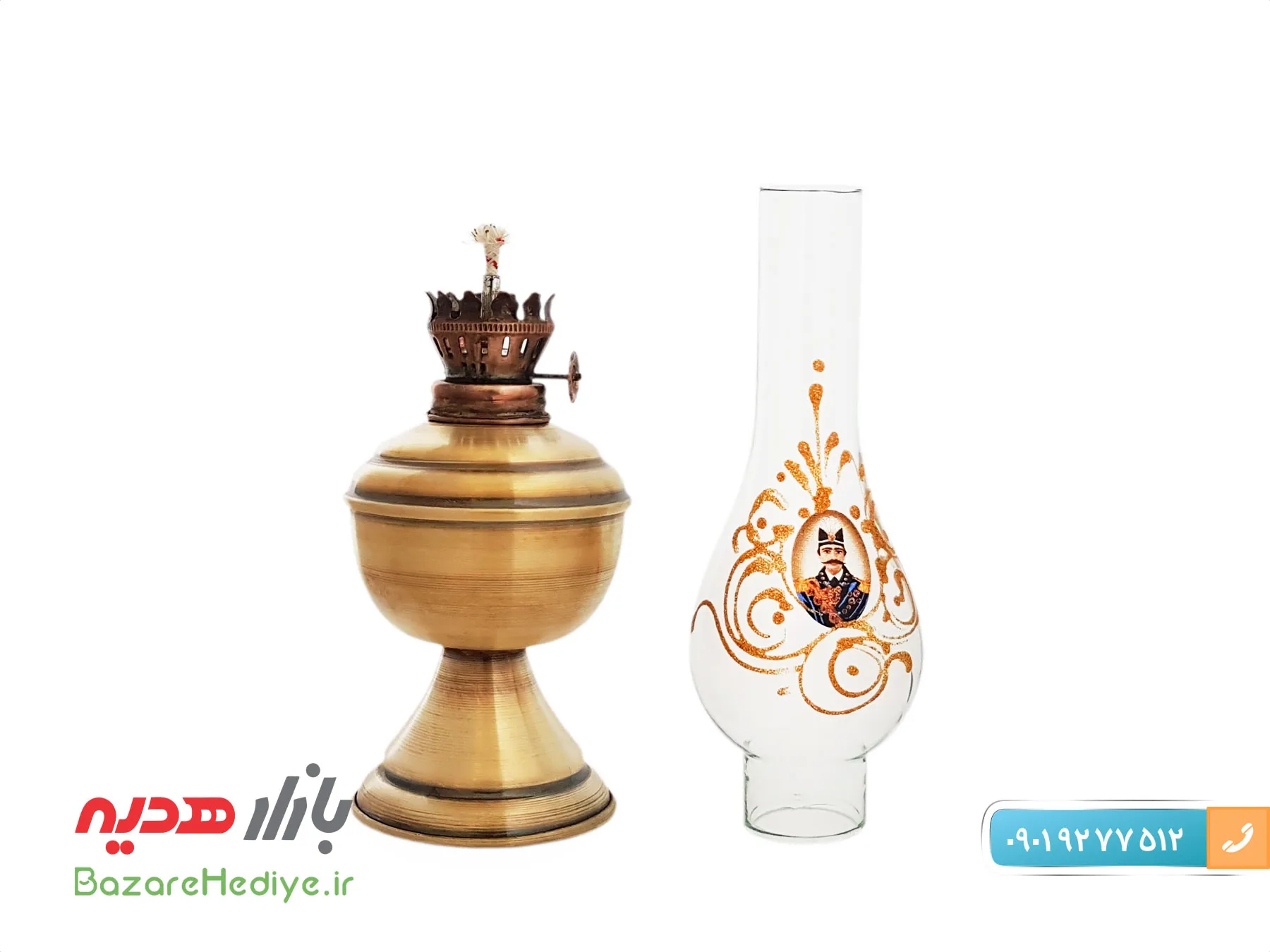 چراغ گردسوز برنجی طرح سنتی