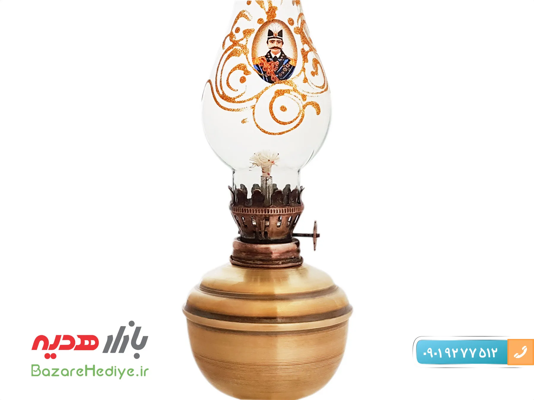 چراغ گردسوز برنجی طرح سنتی