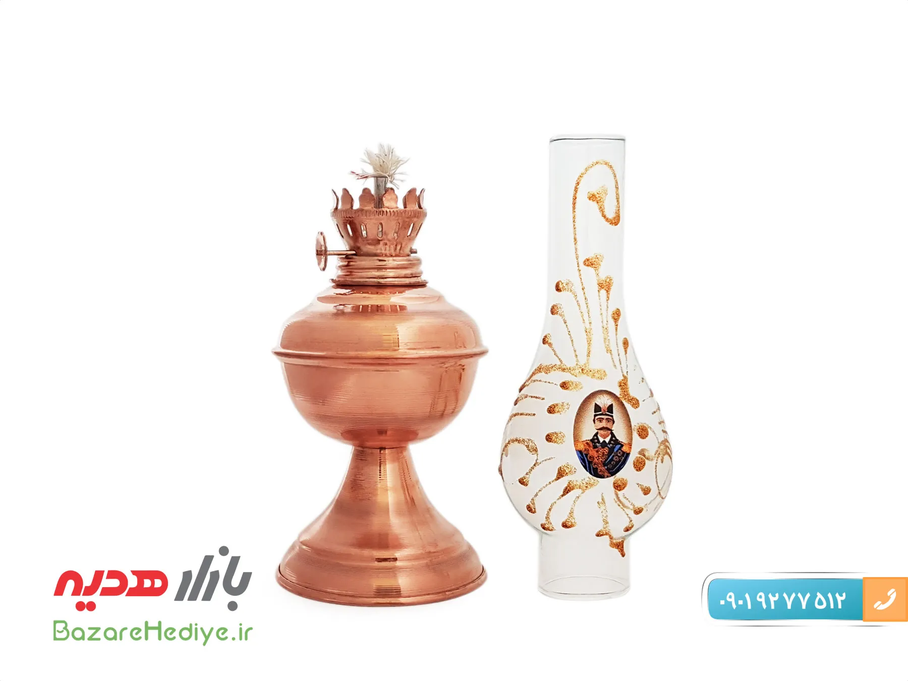 چراغ گردسوز مسی طرح سنتی
