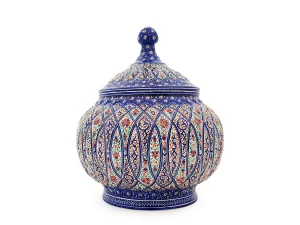 قندان مسی میناکاری اسماعیلی ۱۷ سانتی متر