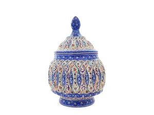 قندان مسی میناکاری شده اسماعیلی ۱۵ سانتی