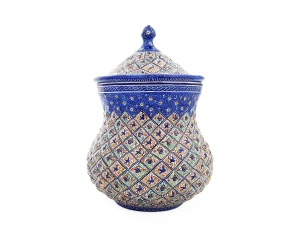 قندان گردن باریک کوچک میناکاری شده استاد اسماعیلی