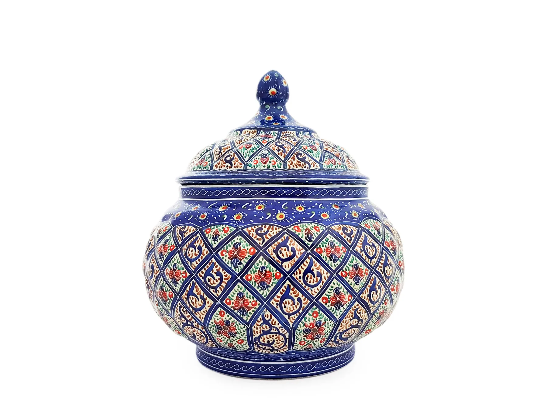 قندان مسی میناکاری استاد اسماعیلی سایز کوچک