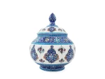 قندان مسی مینا کاری شده اصفهان اثر استاد اسماعیلی طرح ترنج