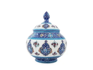 قندان مسی مینا کاری شده اصفهان اثر استاد اسماعیلی طرح ترنج