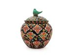 قندان سفالی میناکاری طرح پرنده