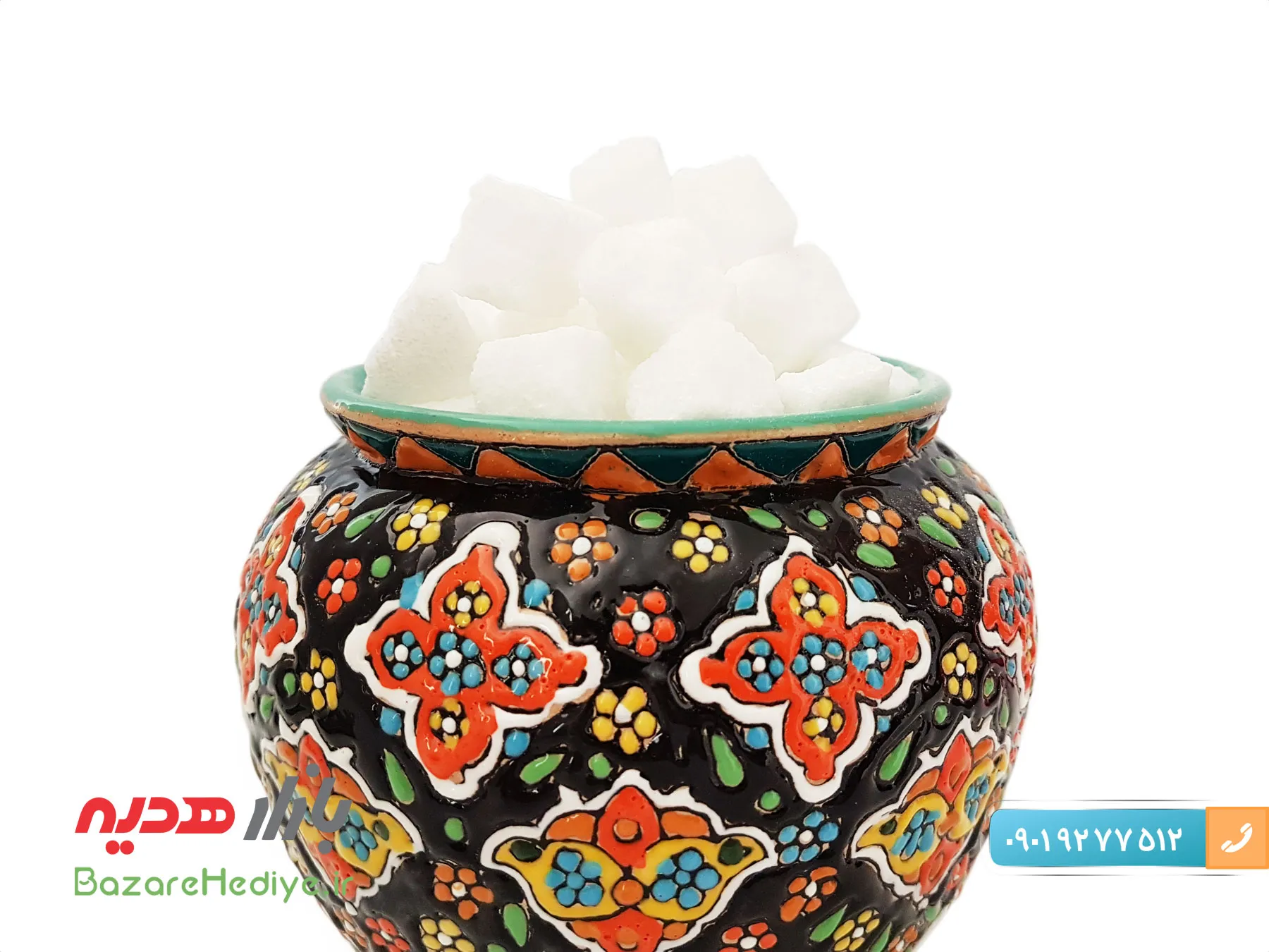 قندان سفالی میناکاری طرح پرنده