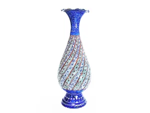 گلدان مسی 20 سانتی میناکاری شده