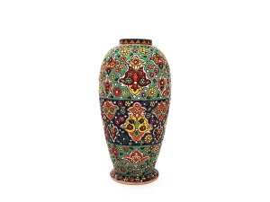 گلدان فانتزی سفالی میناکاری شده