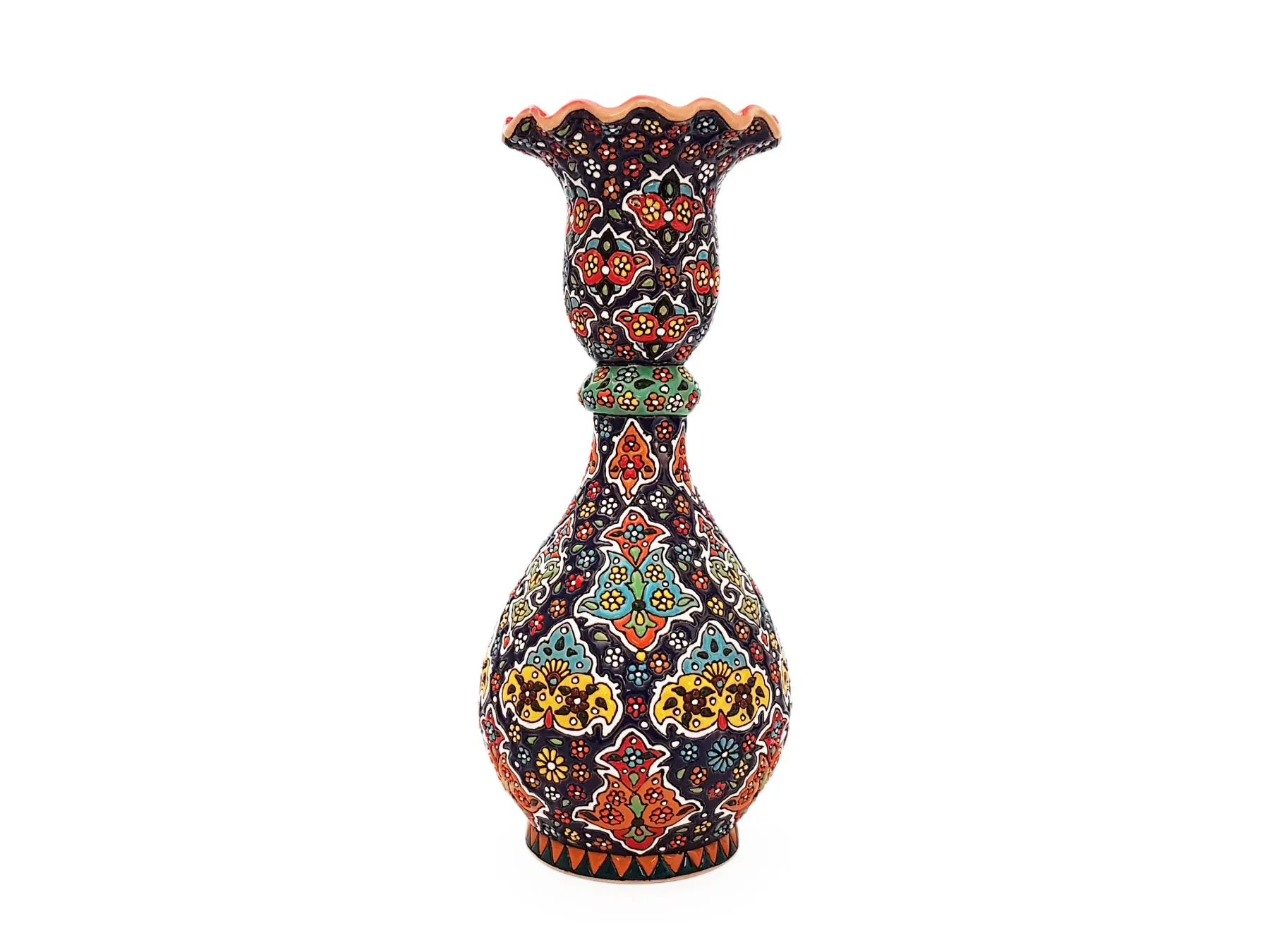 گلدان سفالی میناکاری مدل شاهی