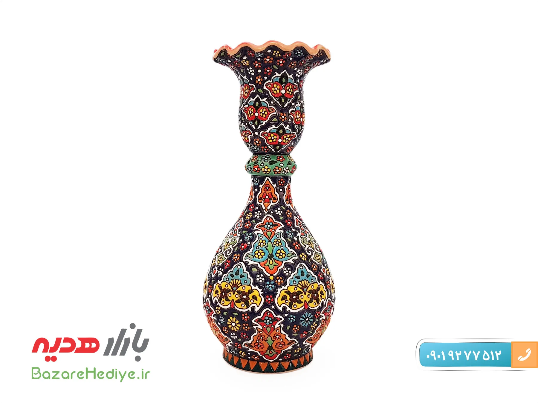 گلدان سفالی میناکاری مدل شاهی
