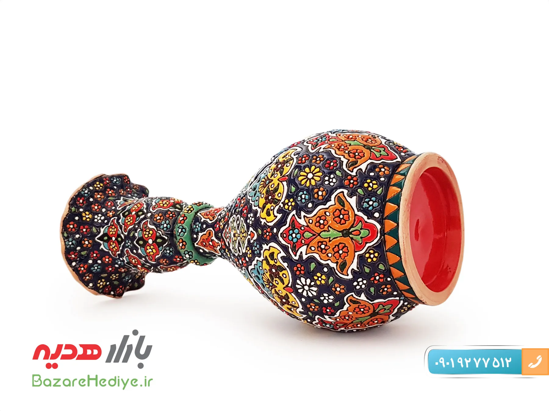 گلدان سفالی میناکاری مدل شاهی
