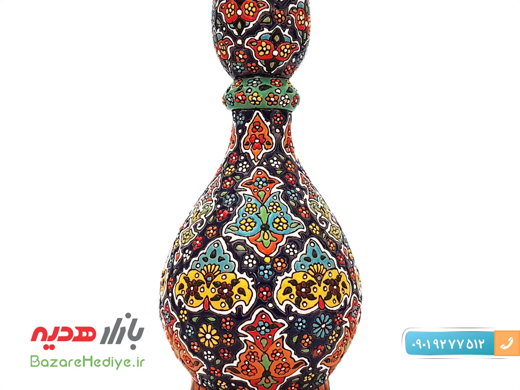 گلدان سفالی میناکاری مدل شاهی