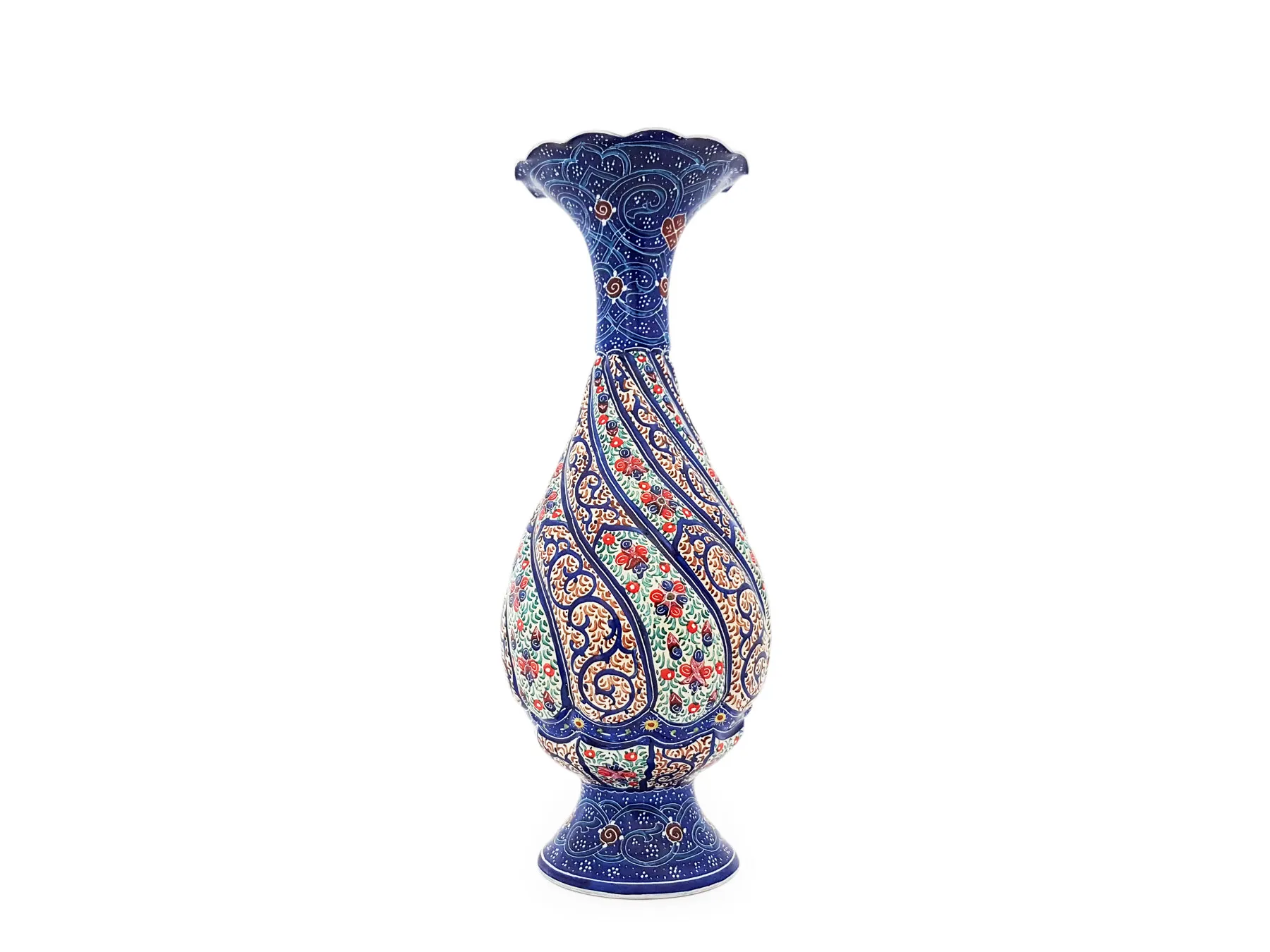 گلدان ۱۶ سانتی متری میناکاری شده اثر استاد اسماعیلی