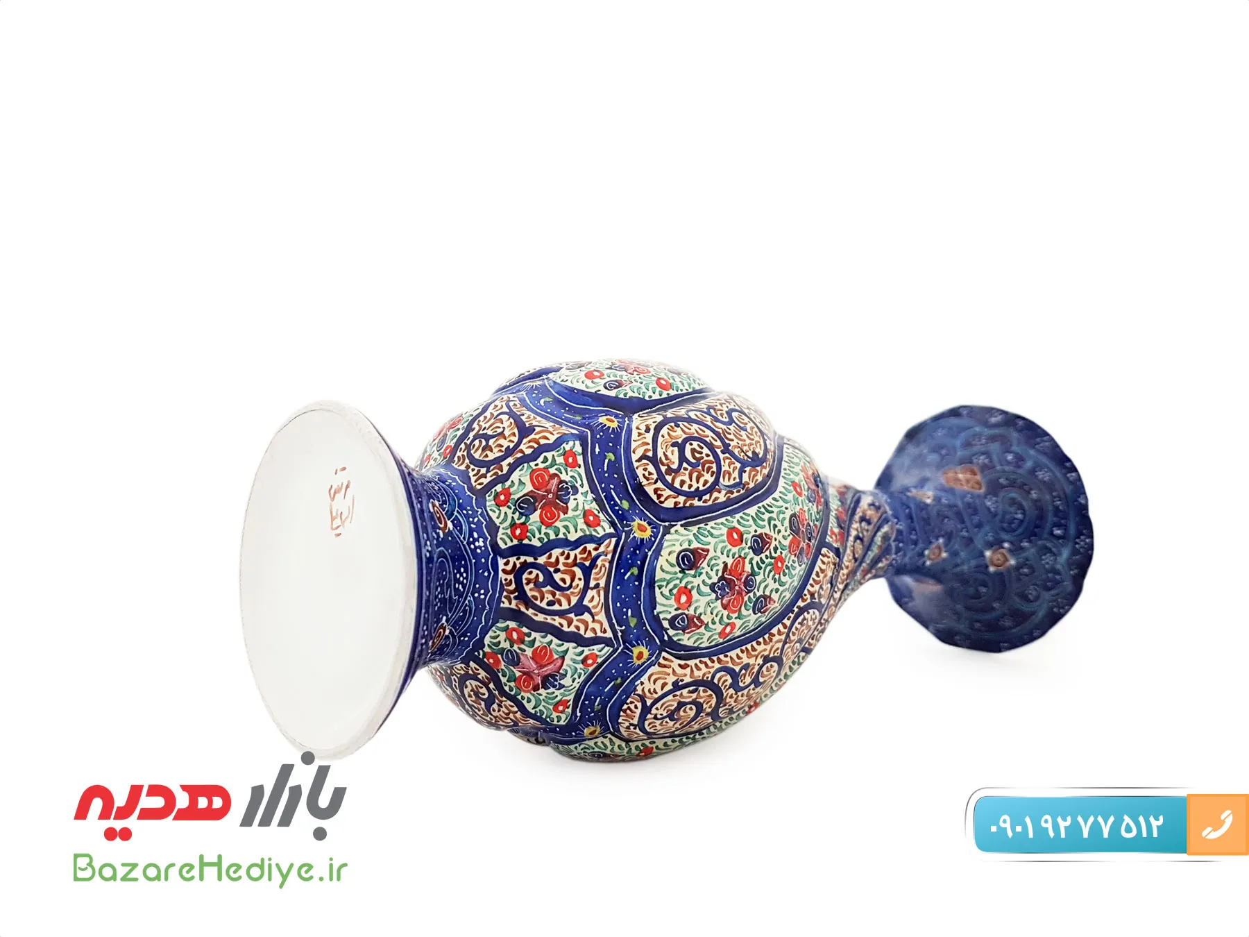 گلدان ۱۶ سانتی متری میناکاری شده اثر استاد اسماعیلی