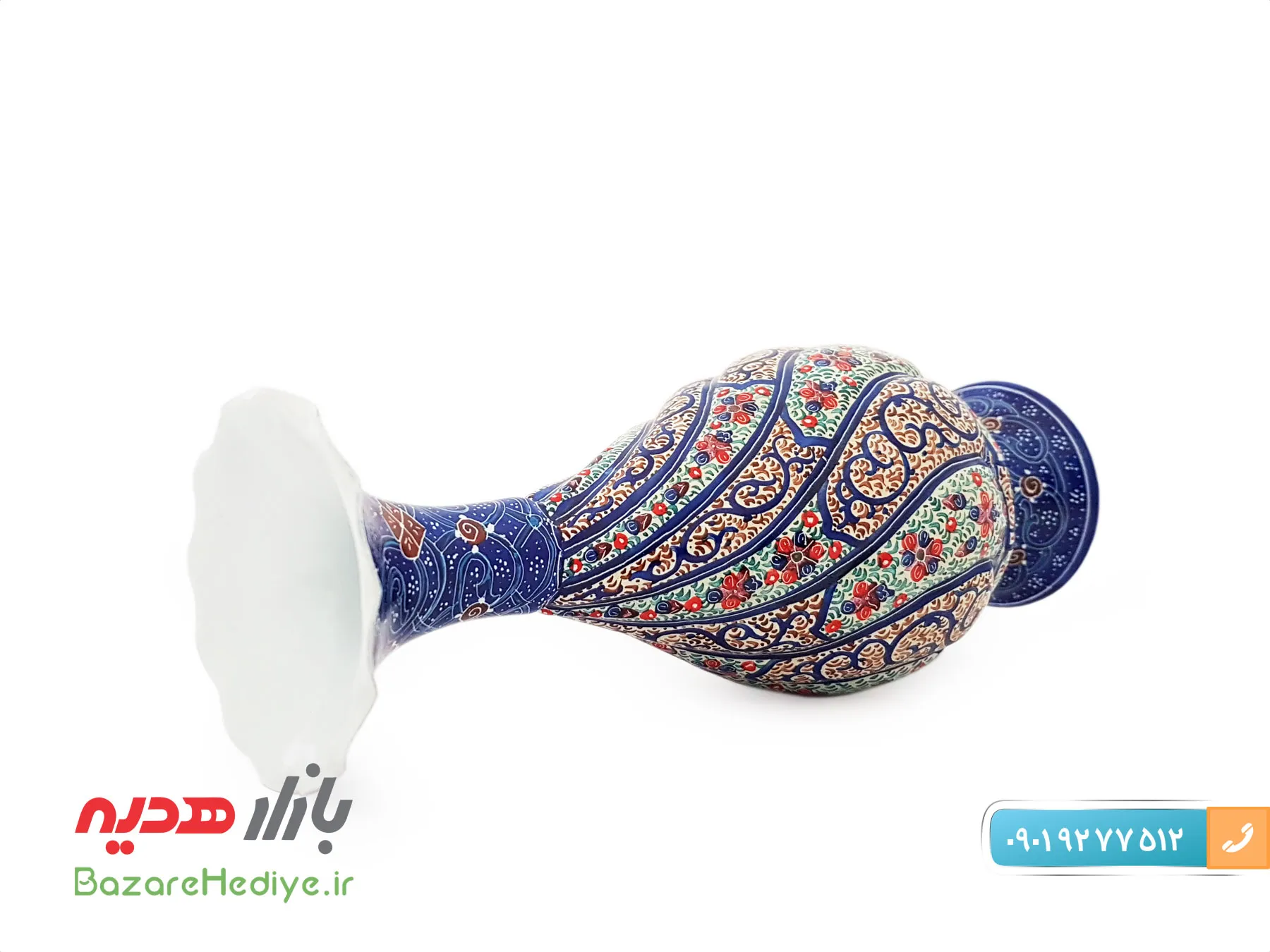 گلدان ۱۶ سانتی متری میناکاری شده اثر استاد اسماعیلی