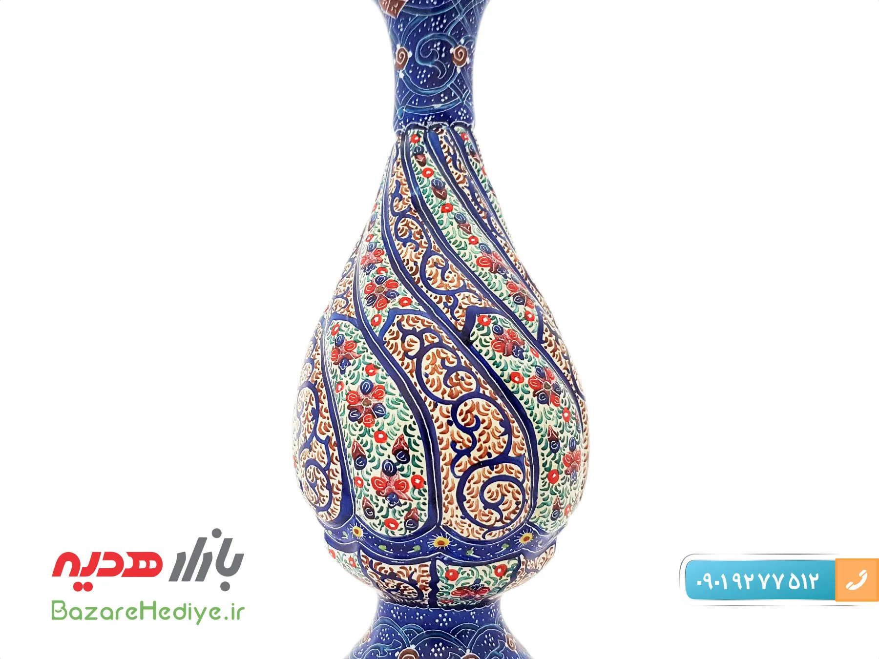 گلدان ۱۶ سانتی متری میناکاری شده اثر استاد اسماعیلی