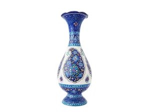 گلدان 16 سانتی میناکاری طرح ترنج استاد اسماعیلی