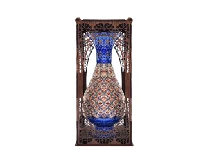 گلدان مسی میناکاری جعبه مشبک ارتفاع ۲۰ سانتی متر