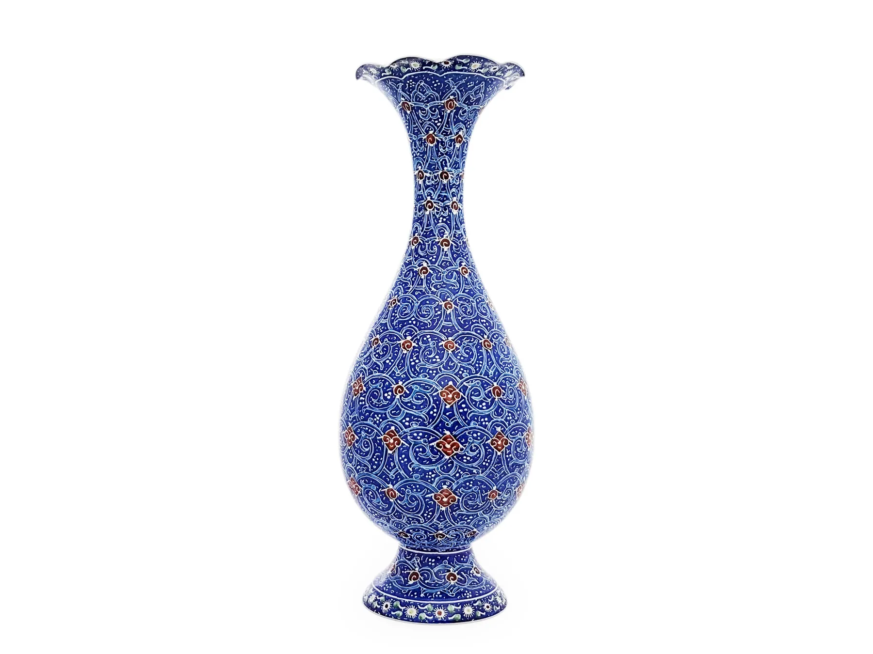 گلدان اسلیمی ۲۰ سانتی میناکاری استاد مرتضی اسماعیلی