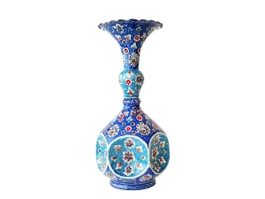 گلدان میناکاری چکشی ارتفاع ۲۲ سانتی متر