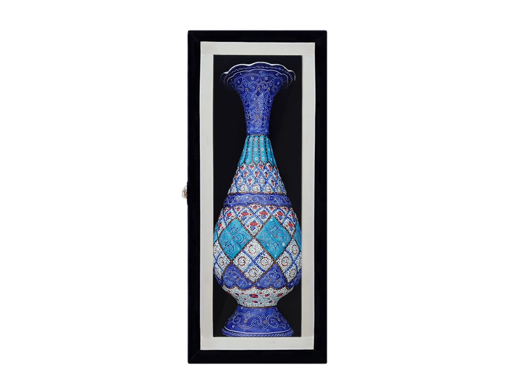 گلدان میناکاری ۲۵ سانتی باکس جعبه مخمل