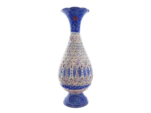 گلدان ميناکاری اسماعيلی طرح برجسته ۲۵ سانتی