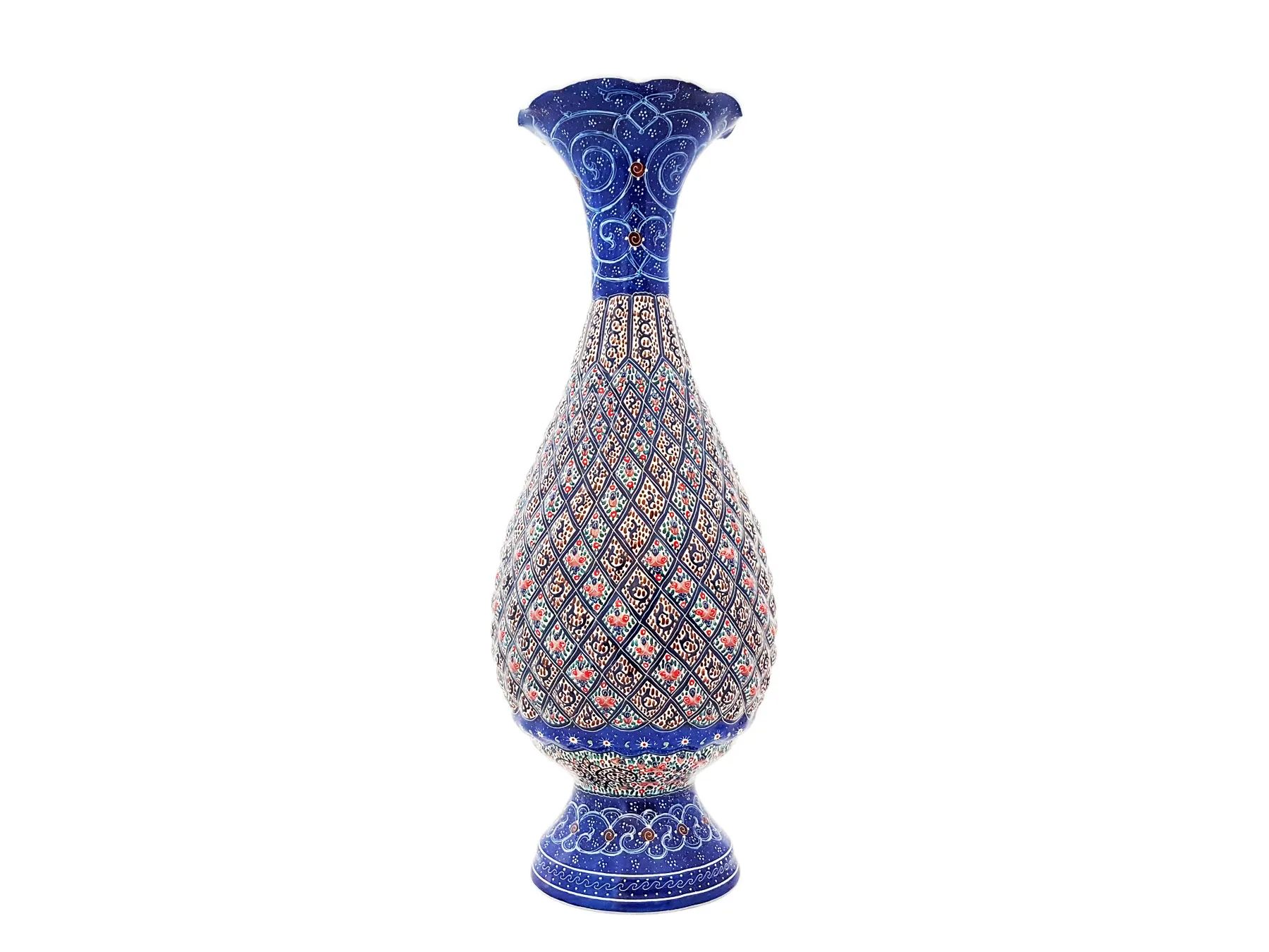 گلدان میناکاری مرتضی اسماعیلی صراحی ۲۵ سانتی