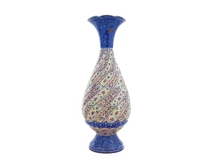 گلدان مسی میناکاری شده اسماعیلی ۲۵ سانتی