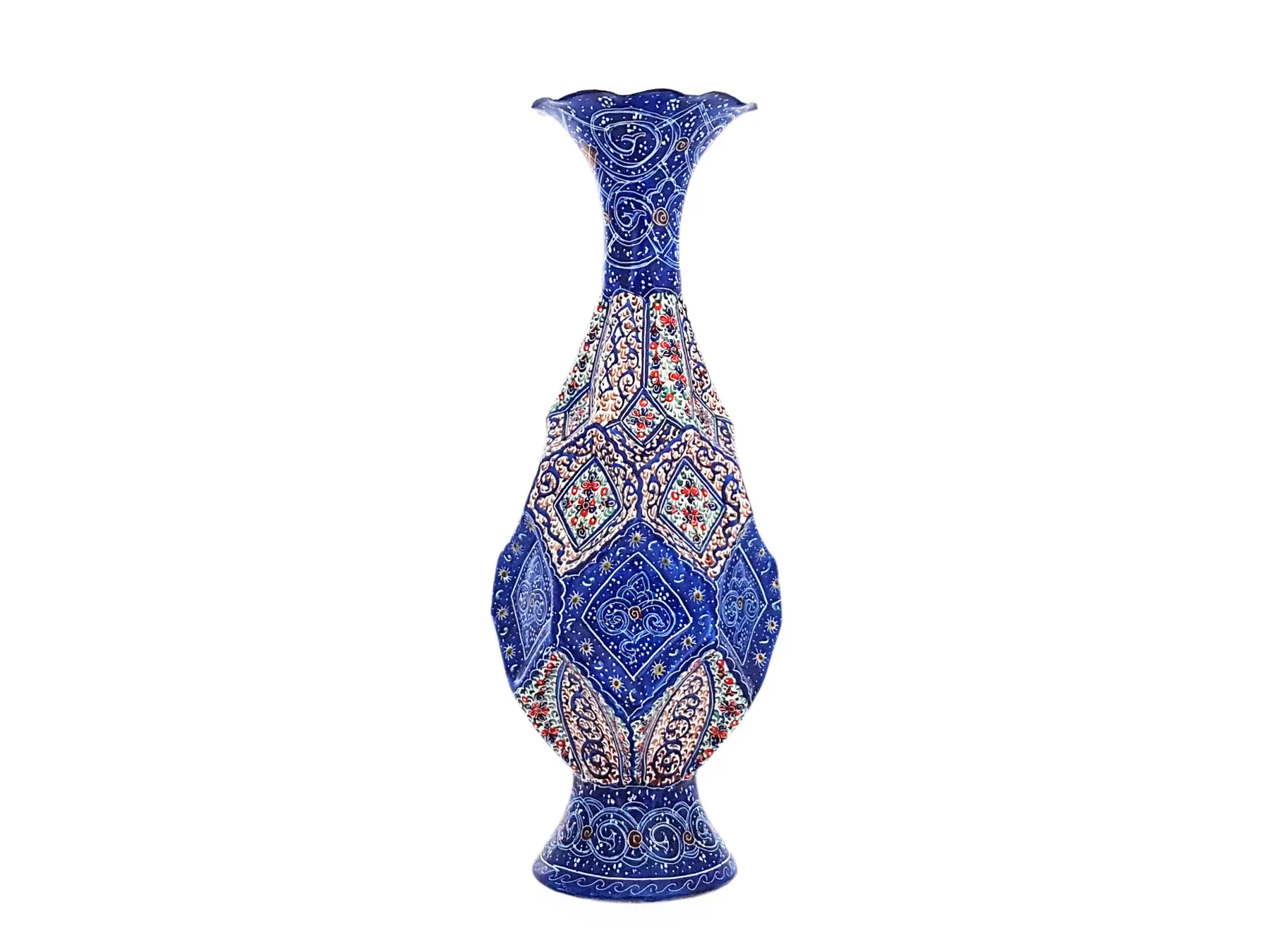 گلدان میناکاری بازار مینا طرح پارمیس ارتفاع ۲۵ سانتی متر