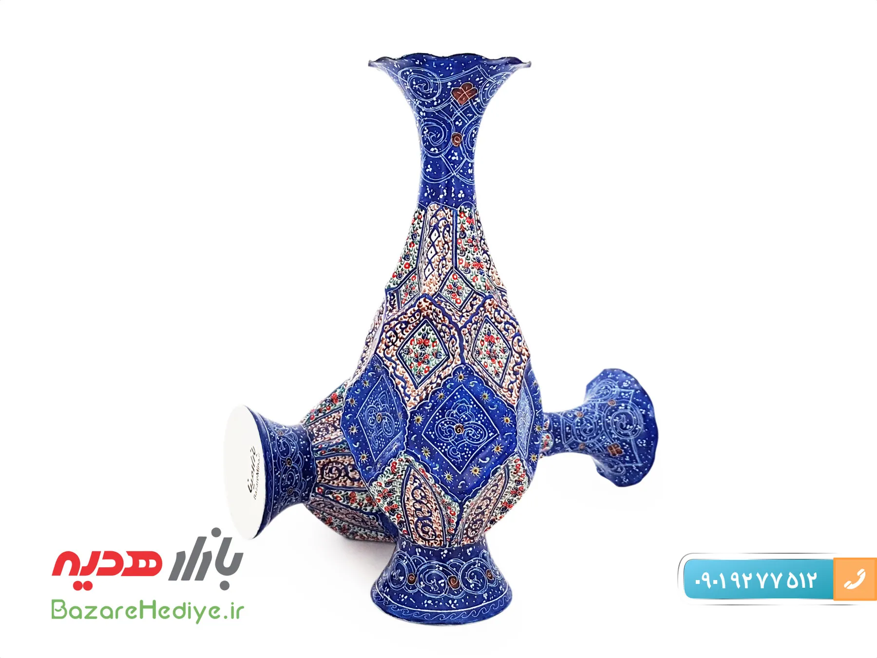 گلدان میناکاری بازار مینا طرح پارمیس ارتفاع ۲۵ سانتی متر