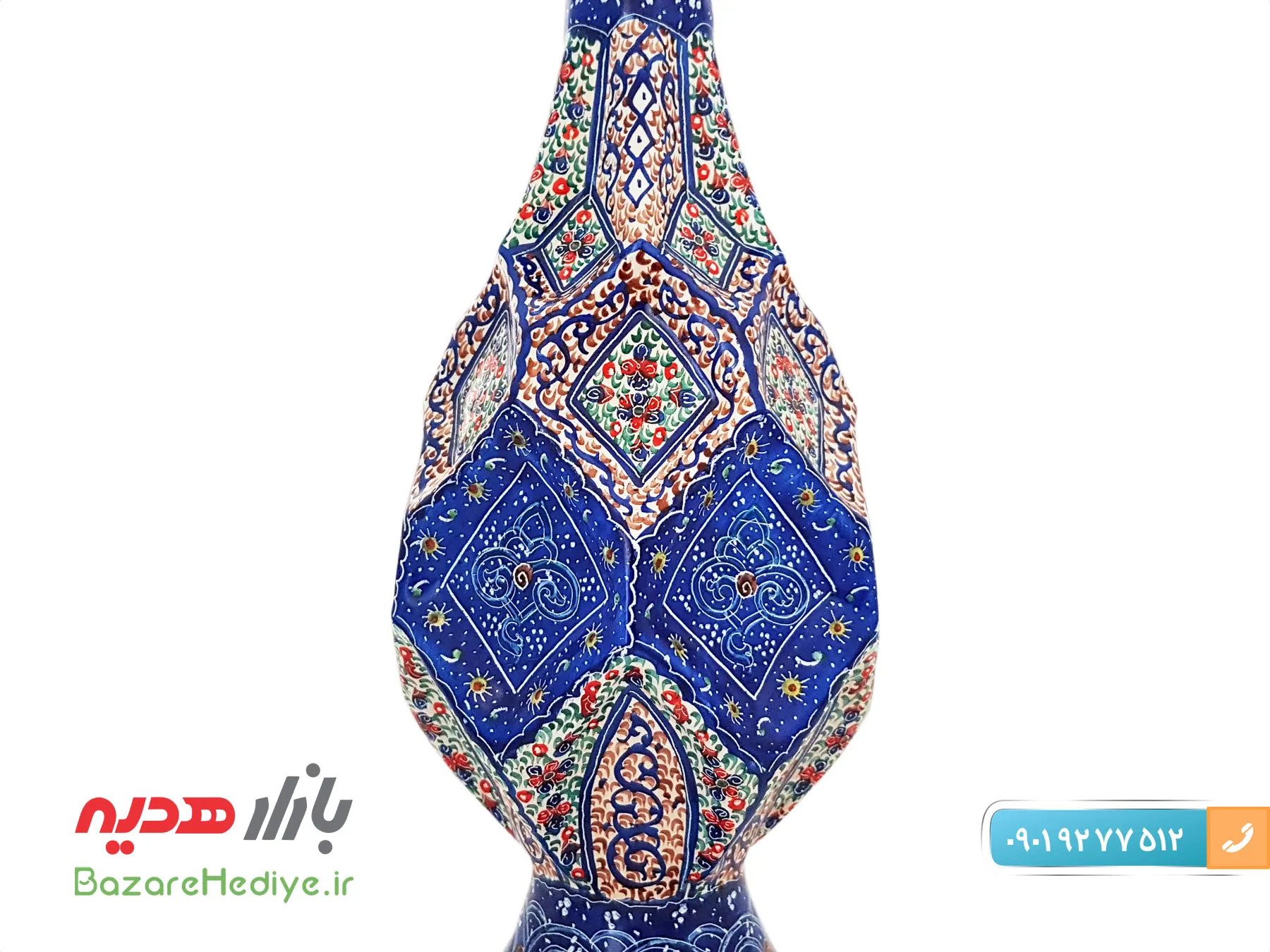 گلدان میناکاری بازار مینا طرح پارمیس ارتفاع ۲۵ سانتی متر