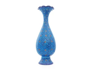گلدان میناکاری اسلیمی ۲۵ سانتی متری اثر استاد اسماعیلی