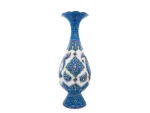 گلدان ترنج برجسته ۲۵ سانتی میناکاری اثر استاد مرتضی اسماعیلی