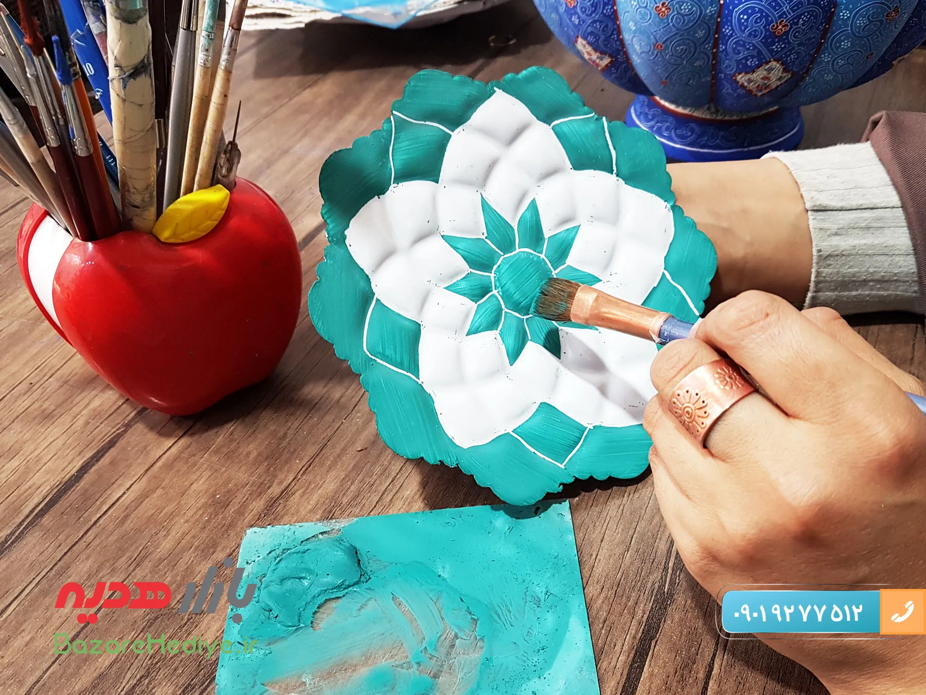 رنگ سبز مخصوص میناکاری روی مس