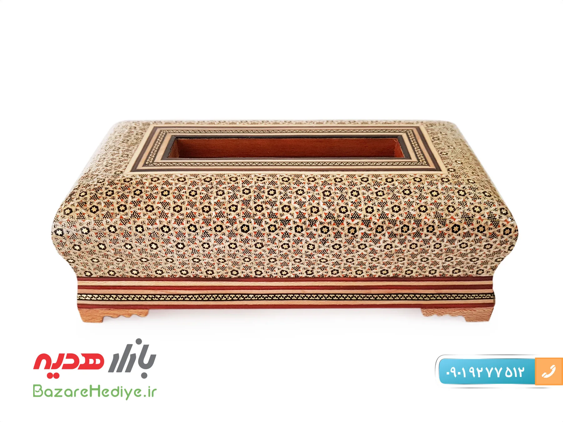 جای دستمال کاغذی خاتم کاری اعلا