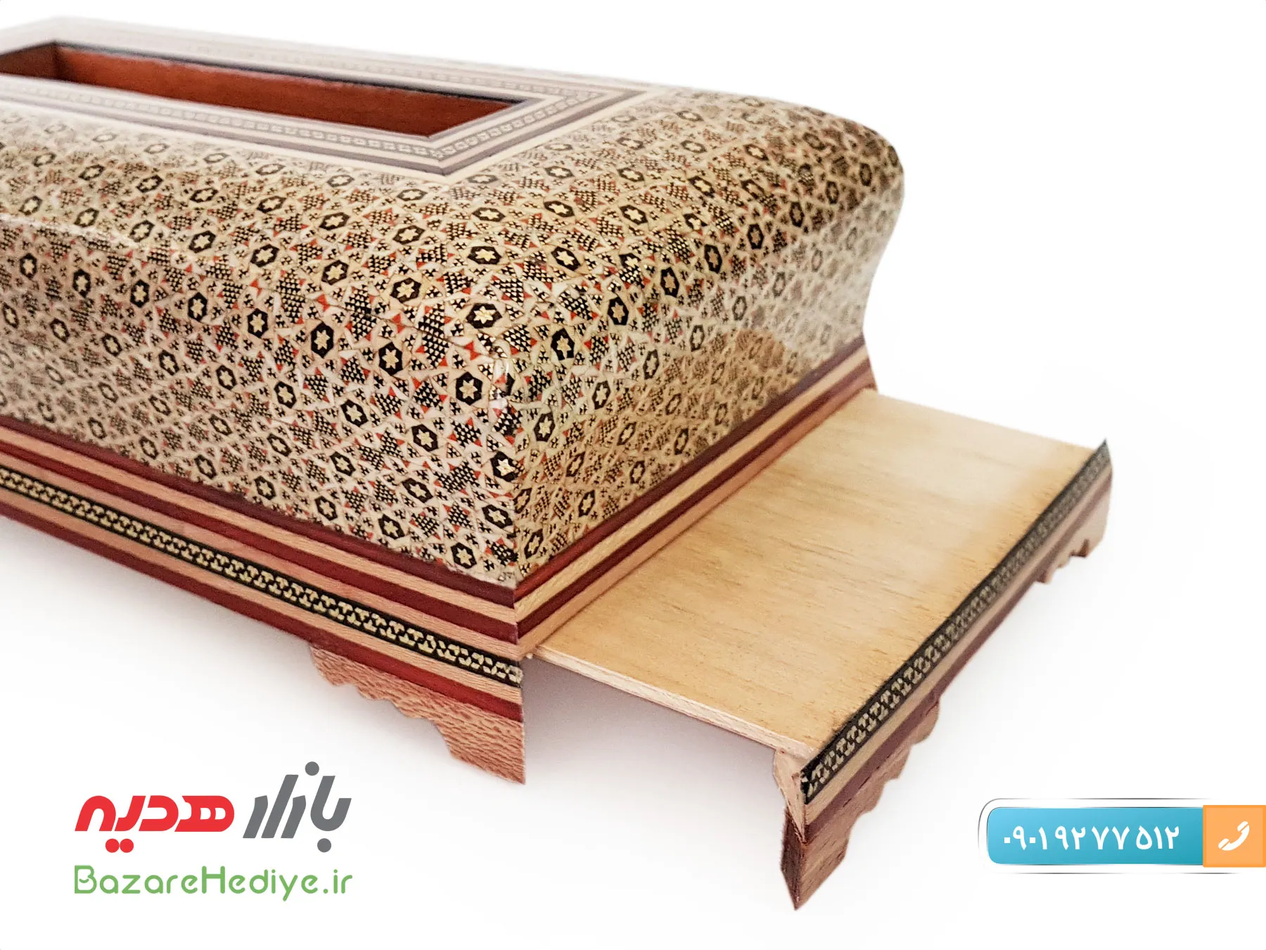 جای دستمال کاغذی خاتم کاری اعلا