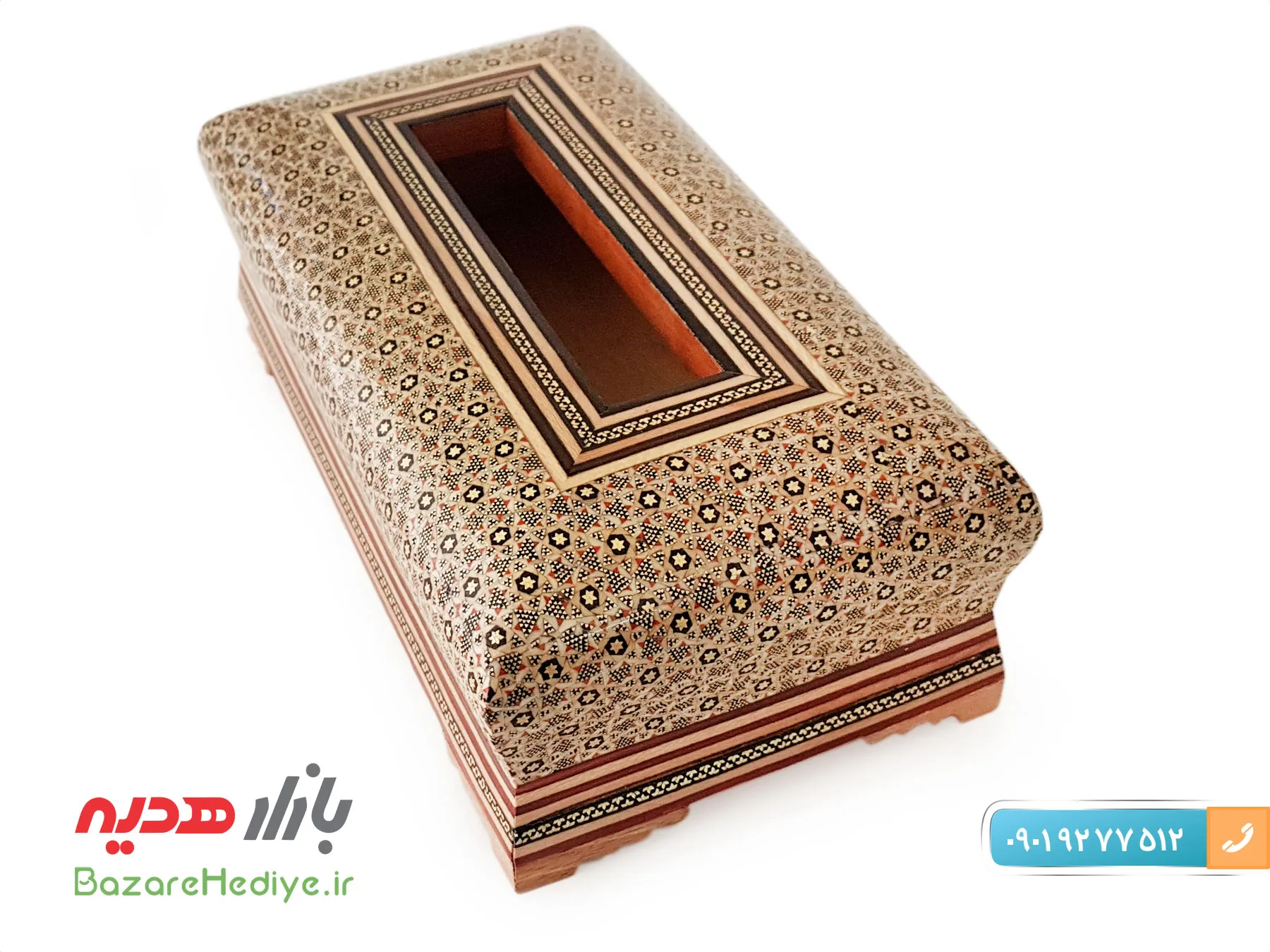 جای دستمال کاغذی خاتم کاری اعلا